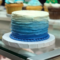 Blue ombre smash cake