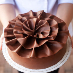 Dark Chocolate Ribbon Mousse Cake