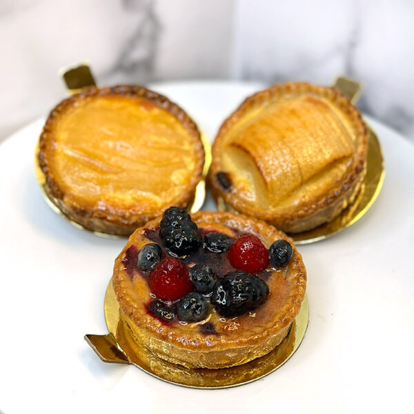 Assorted baked almond tarts