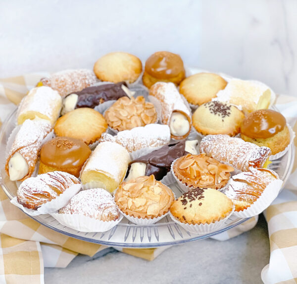 Large platter of Italian pastries